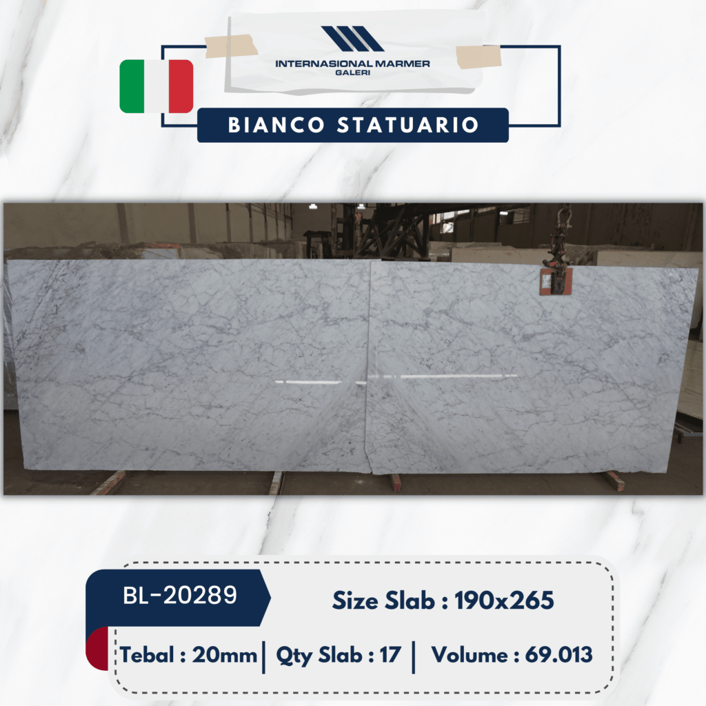Marmer Putih Bianco Statuario | BL-20289 - Internasional Marmer Galeri