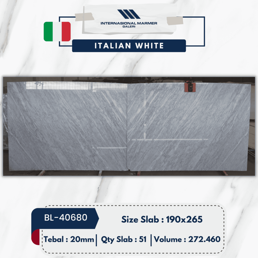Marmer Putih Italian White | BL-40680 - Internasional Marmer Galeri