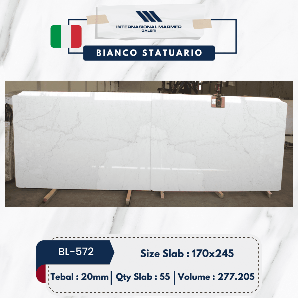 Marmer Putih Bianco Statuario | BL-572 - Marmer Putih