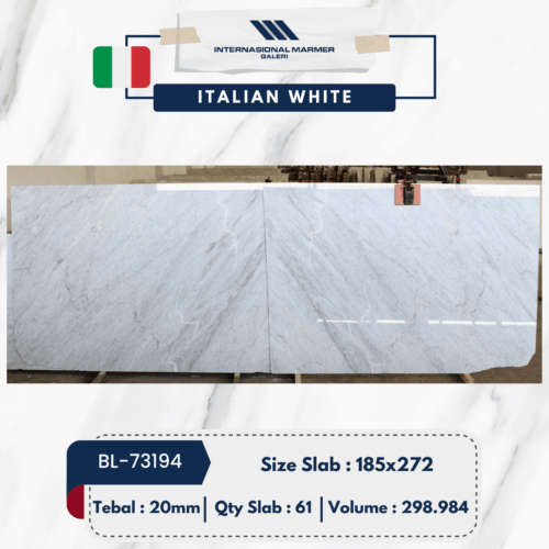 Marmer Putih Italy Italian White | BL-73194 ~ White Carrara