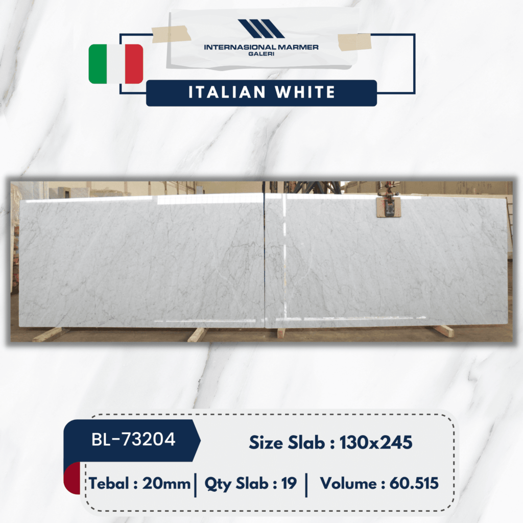 Marmer Putih Italy Italian White | BL-73204 ~ Internasional Marmer Galeri