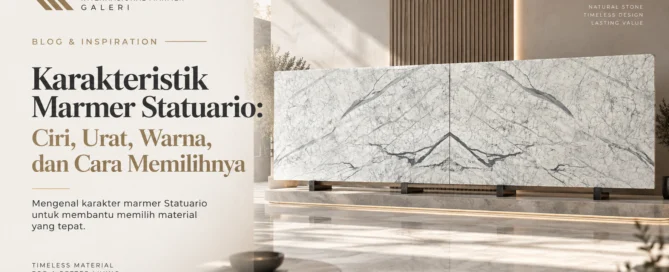 Slab marmer Statuario dengan urat abu-abu tegas untuk interior