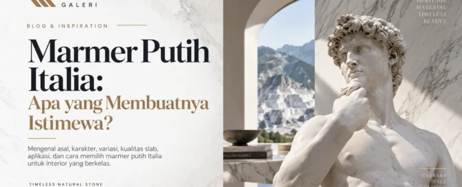 Marmer putih Italia dengan karakter elegan pada interior bergaya klasik modern