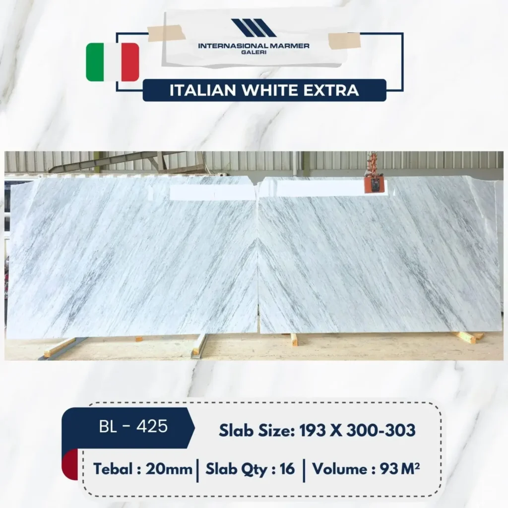 Jual Marmer Putih Italia yang cocok digunakan untuk lantai hingga dinding. Marmer Jenis Carrara yang disukai banyak arsitek