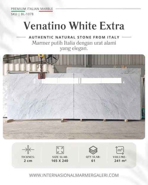 Marmer Carrara Asli Italia Elegan untuk Desain Interior