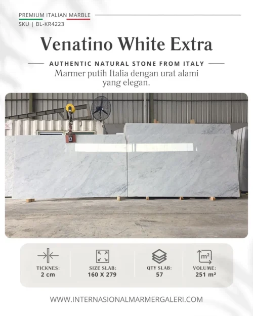 White Carrara Pola Sejajar Untuk Lantai, menambah nuansa Luxury pada Desain Interior